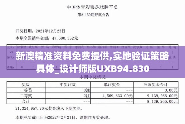 新澳精准资料免费提供,实地验证策略具体_设计师版UXB94.830