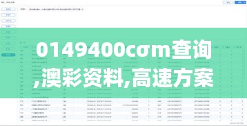 0149400cσm查询,澳彩资料,高速方案规划_Console46.202-2