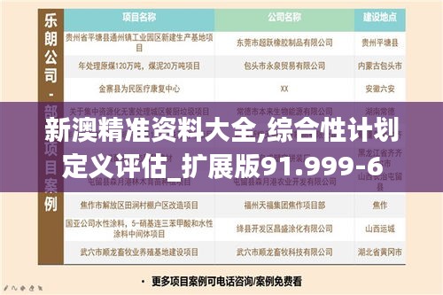 新澳精准资料大全,综合性计划定义评估_扩展版91.999-6