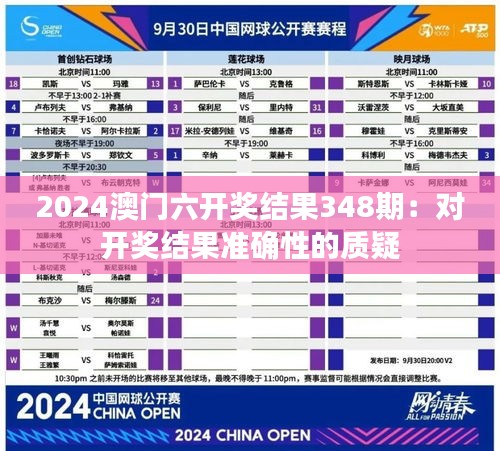 2024澳门六开奖结果348期:对开奖结果准确性的质疑