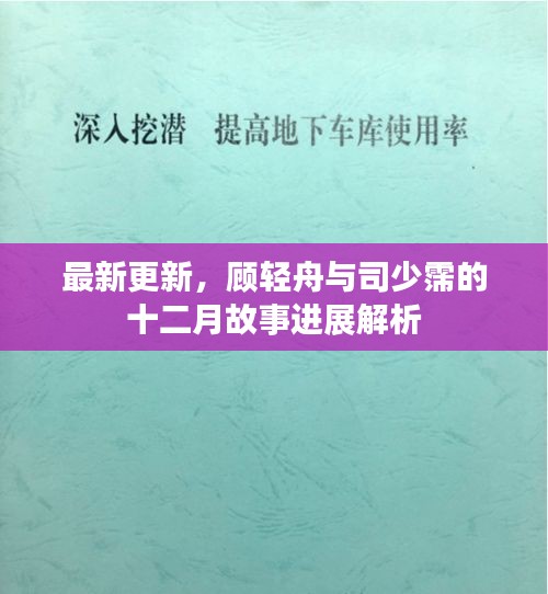 顾轻舟与司少霈十二月故事进展深度解析,最新更新揭秘