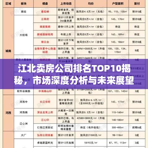江北卖房公司排名TOP10揭秘,市场深度分析与未来展望