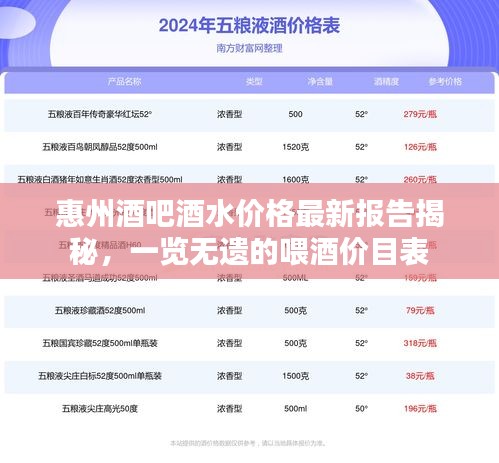 惠州酒吧酒水价格最新报告揭秘,一览无遗的喂酒价目表