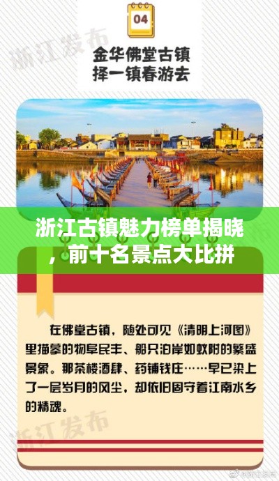 浙江古镇魅力榜单揭晓,前十名景点大比拼