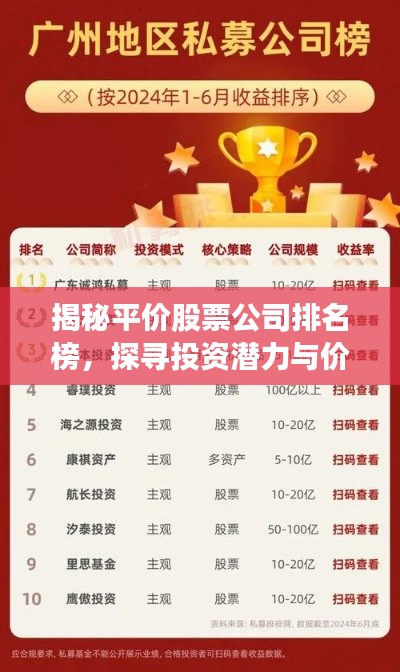 揭秘平价股票公司排名榜，探寻投资潜力与价值之选