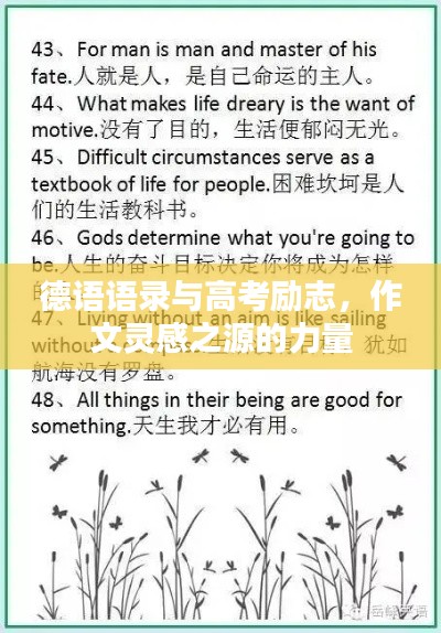 德语语录与高考励志，作文灵感之源的力量