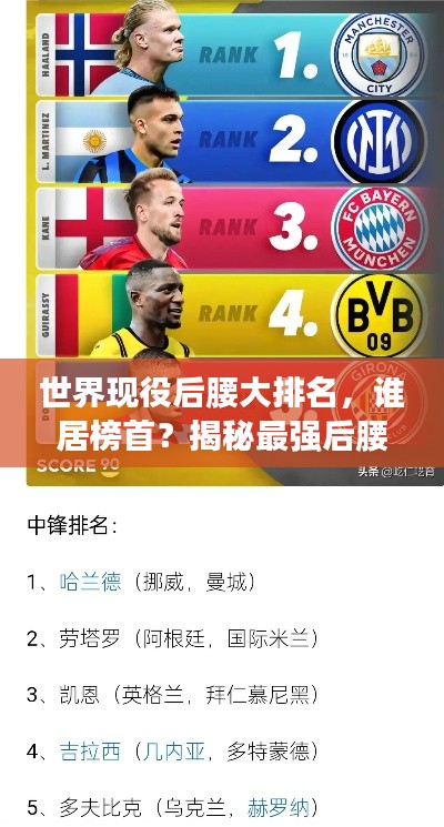 世界现役后腰大排名,谁居榜首?揭秘最强后腰阵容!