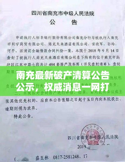 南充最新破产清算公告公示,权威消息一网打尽!