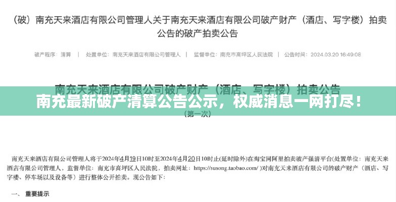 南充最新破产清算公告公示,权威消息一网打尽!