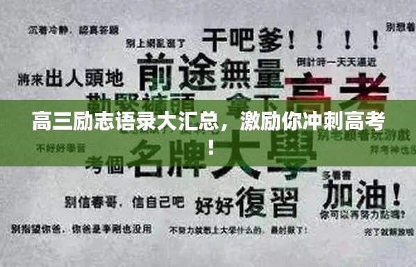 高三励志语录大汇总，激励你冲刺高考！