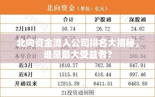 北向资金流入公司排名大揭秘,谁是最大受益者?