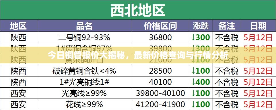 今日铜管报价大揭秘,最新价格查询与行情分析