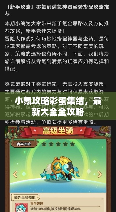 小氪攻略彩蛋集结,最新大全全攻略