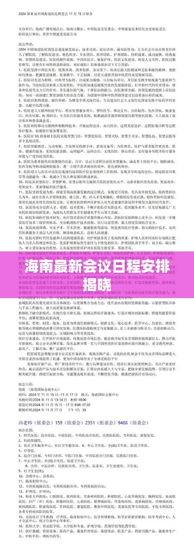 海南最新会议日程安排揭晓
