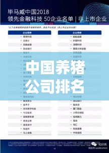 中国养猪公司排名榜单揭晓,领先企业大揭秘!