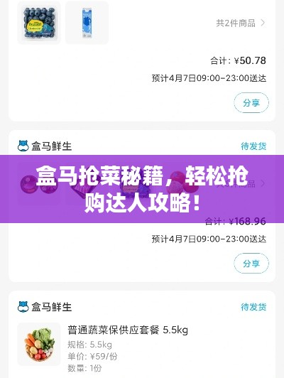 盒马抢菜秘籍,轻松抢购达人攻略!