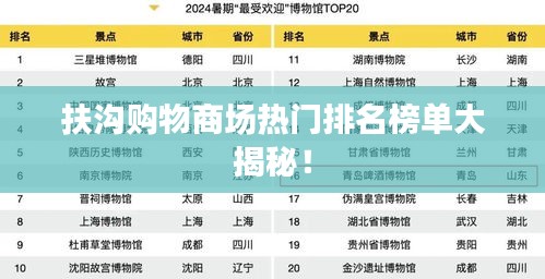 扶沟购物商场热门排名榜单大揭秘!