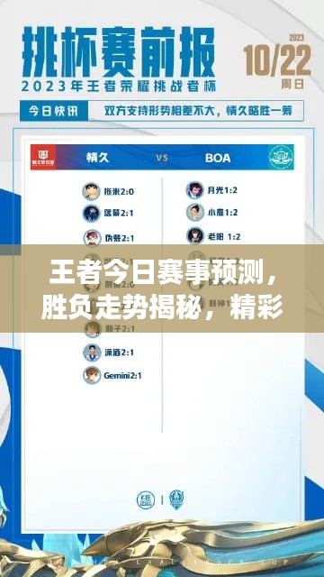 王者今日赛事预测,胜负走势揭秘,精彩对决不容错过!