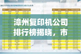 漳州复印机公司排行榜揭晓,市场影响力与竞争态势分析