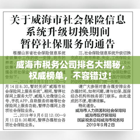 威海市税务公司排名大揭秘,权威榜单,不容错过!
