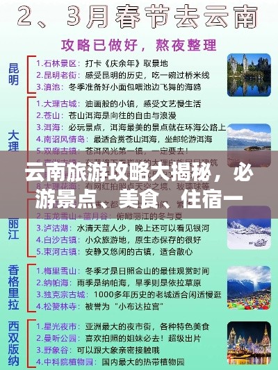 云南旅游攻略大揭秘,必游景点、美食、住宿一网打尽!