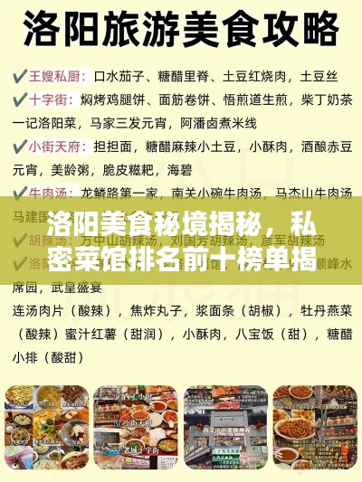 洛阳美食秘境揭秘,私密菜馆排名前十榜单揭晓!