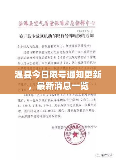 温县今日限号通知更新,最新消息一览