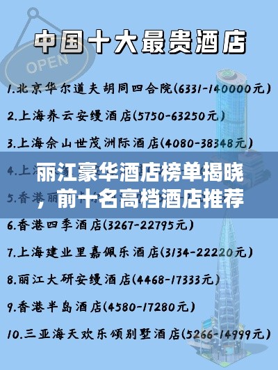 丽江豪华酒店榜单揭晓,前十名高档酒店推荐