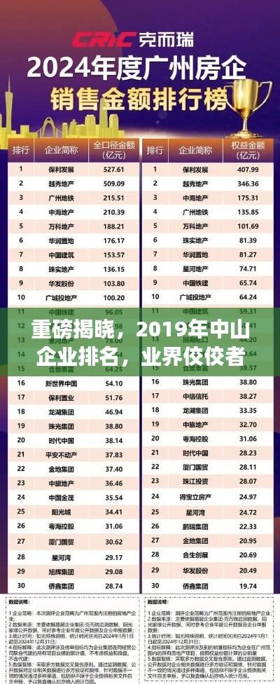 重磅揭晓,2019年中山企业排名,业界佼佼者一览无遗