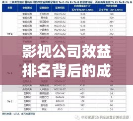 影视公司效益排名背后的成功秘诀深度探究