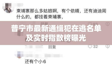 普宁市最新通缉犯在逃名单及实时指数榜曝光