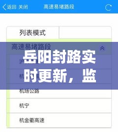 岳阳封路实时更新,监控下的交通动态与路况调整