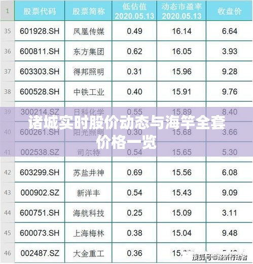 诸城实时股价动态与海竿全套价格一览