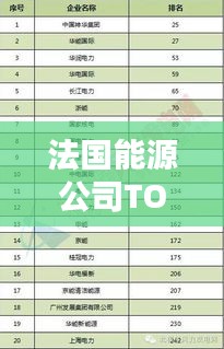 法国能源公司TOP10榜单揭晓!