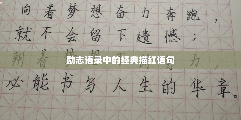 励志语录中的经典描红语句