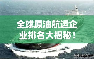 全球原油航运企业排名大揭秘!