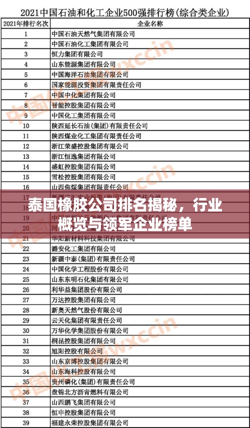 泰国橡胶公司排名揭秘,行业概览与领军企业榜单