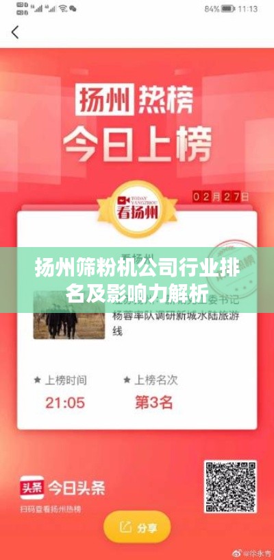 扬州筛粉机公司行业排名及影响力解析