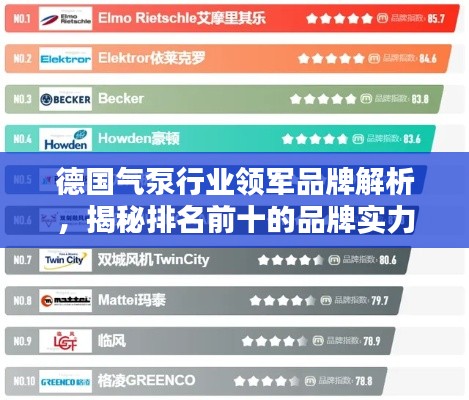 德国气泵行业领军品牌解析,揭秘排名前十的品牌实力!