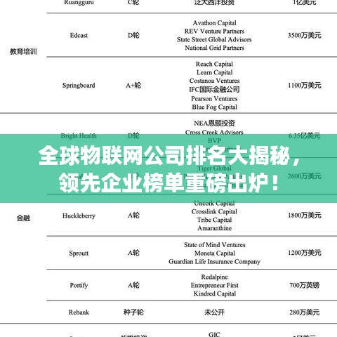 全球物联网公司排名大揭秘,领先企业榜单重磅出炉!