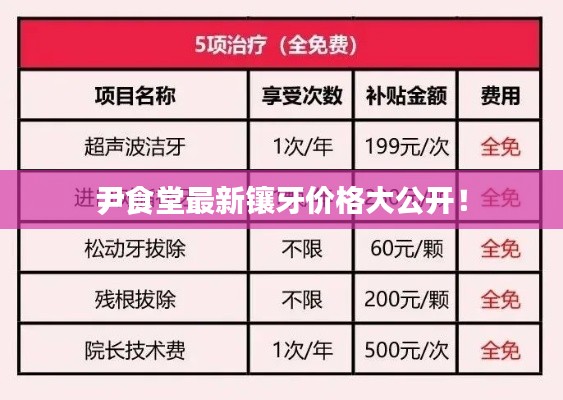 尹食堂最新镶牙价格大公开!