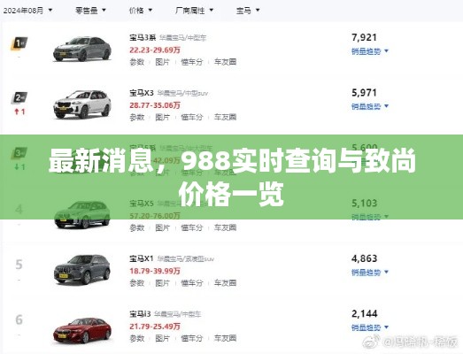 最新消息,988实时查询与致尚价格一览