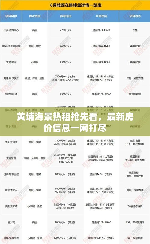 黄埔海景热租抢先看,最新房价信息一网打尽