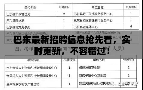 巴东最新招聘信息抢先看,实时更新,不容错过!