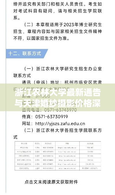 浙江农林大学最新通告与天津婚纱摄影价格深度解析