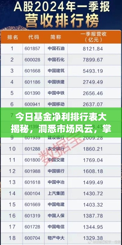 今日基金净利排行表大揭秘,洞悉市场风云,掌握投资先机