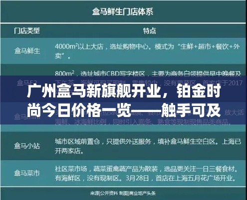 广州盒马新旗舰开业,铂金时尚今日价格一览——触手可及的购物盛宴