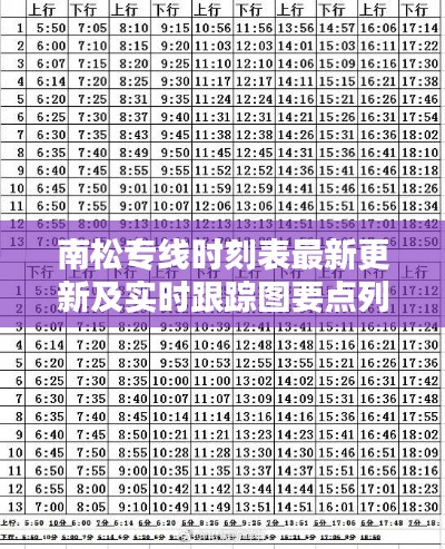 南松专线时刻表最新更新及实时跟踪图要点列表