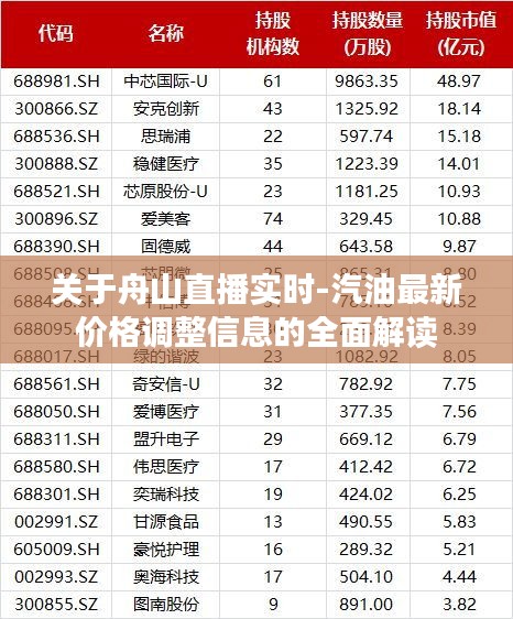 关于舟山直播实时-汽油最新价格调整信息的全面解读