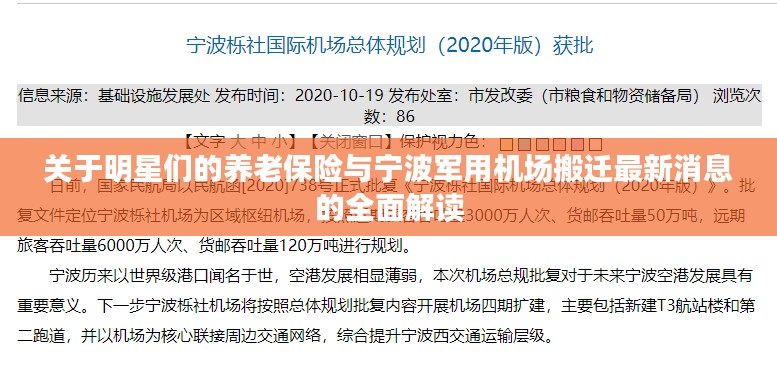 关于明星们的养老保险与宁波军用机场搬迁最新消息的全面解读
